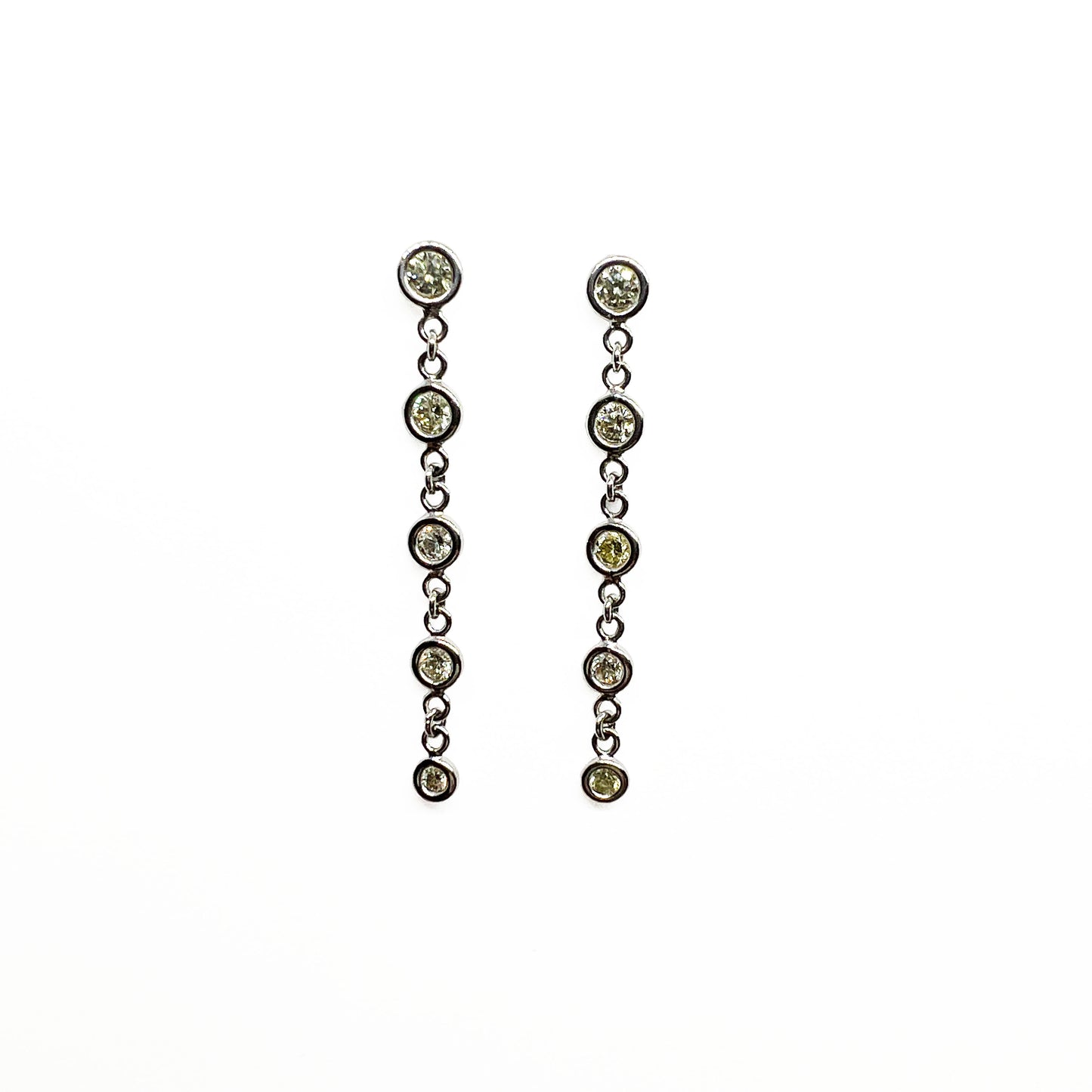 14kw diamond dangle earrings