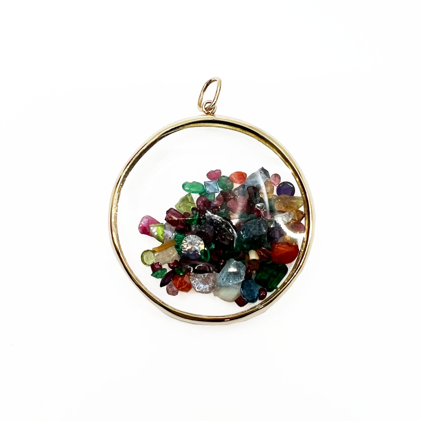 14ky Gemstones Shaker Pendant 42mm