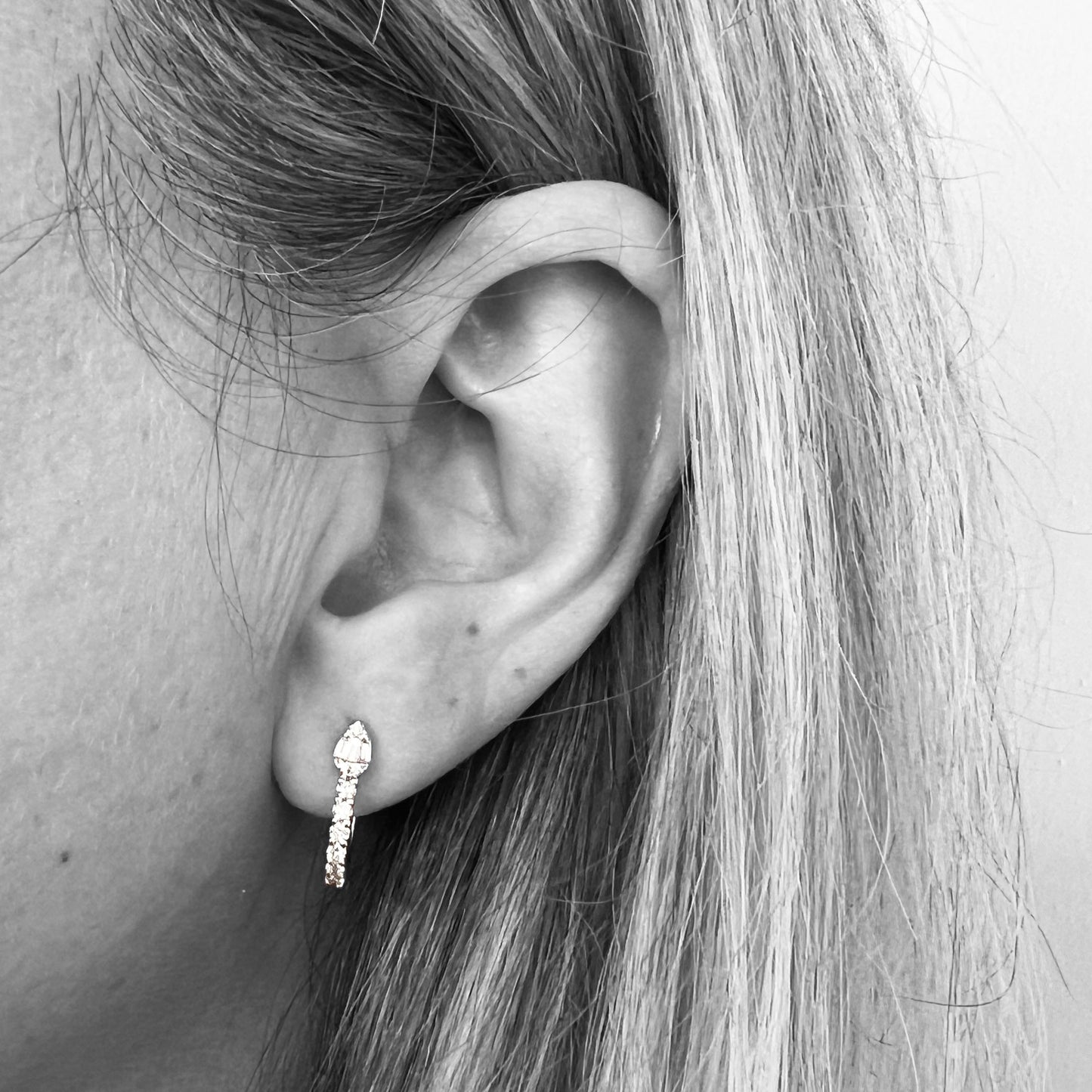14kw Diamond Huggies Earrings
