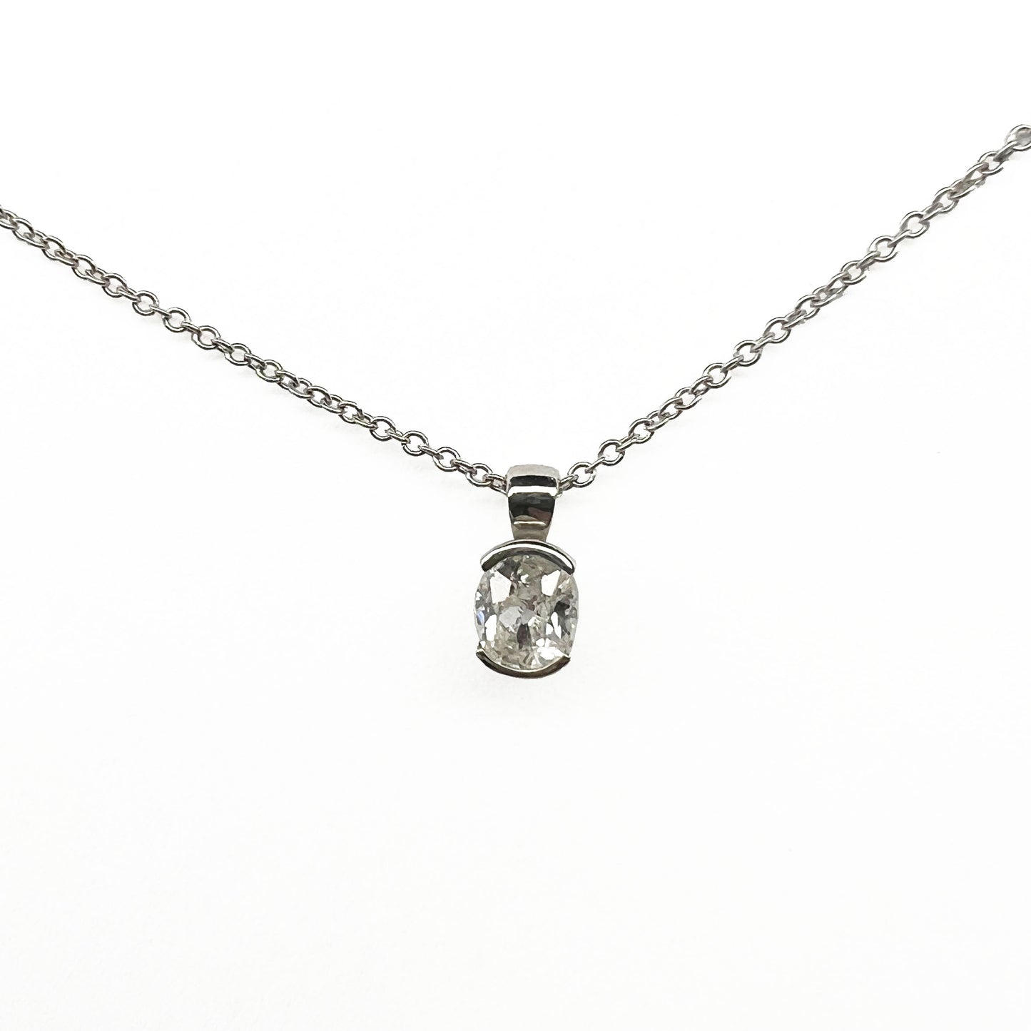 14kw Oval Diamond Necklace