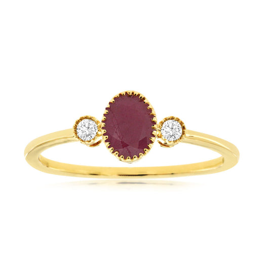 14ky Citrine and Diamond Ring