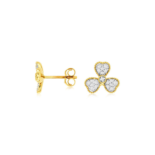 14ky Diamond Clover Earrings
