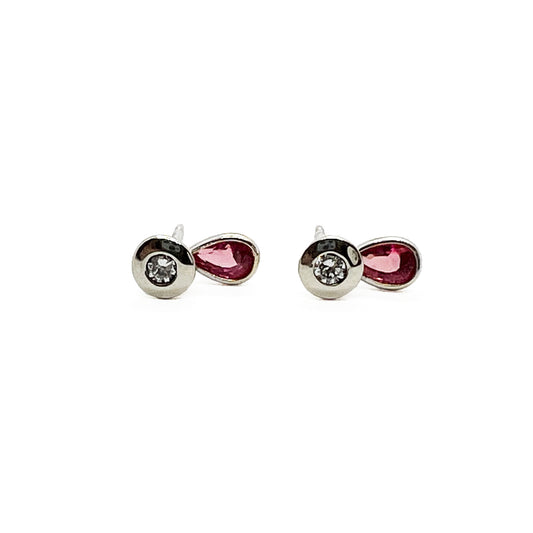 14kw Pink Sapphire Earrings