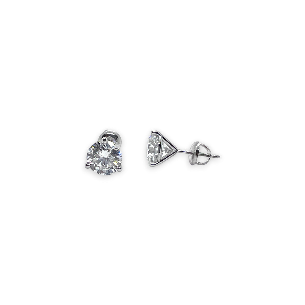 14kw LG Diamond Studs 3ctw