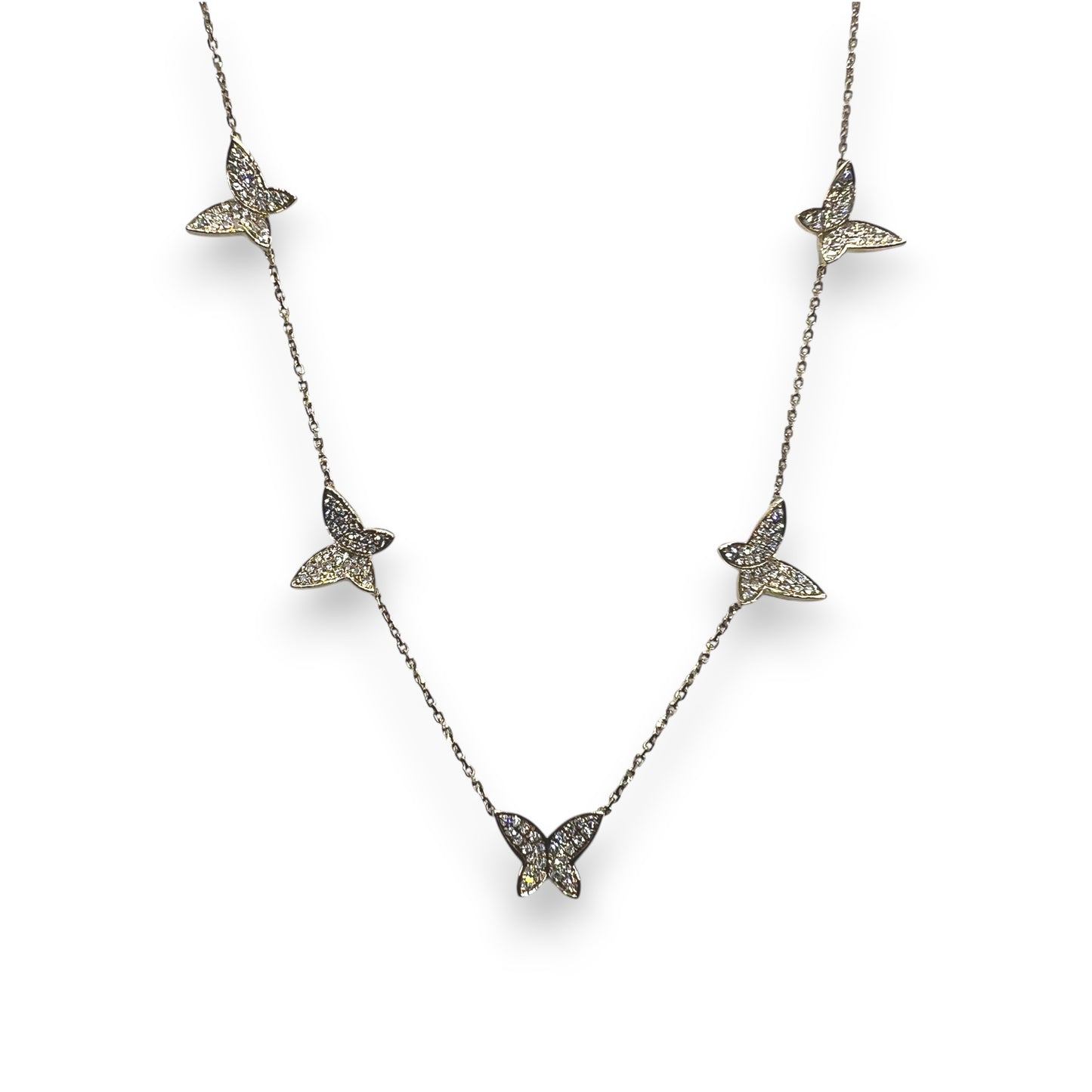 14ky Butterfly Necklace with diamonds