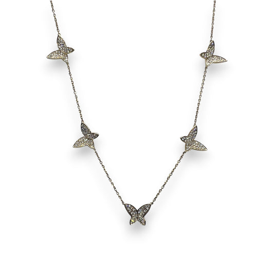 14ky Butterfly Necklace with diamonds