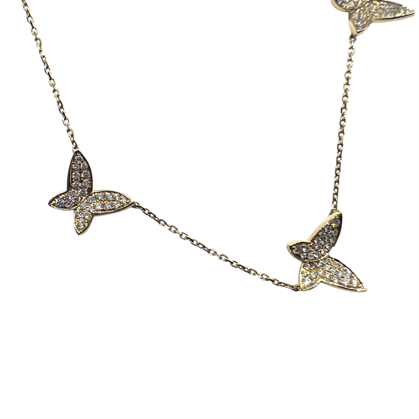 14ky Butterfly Necklace with diamonds