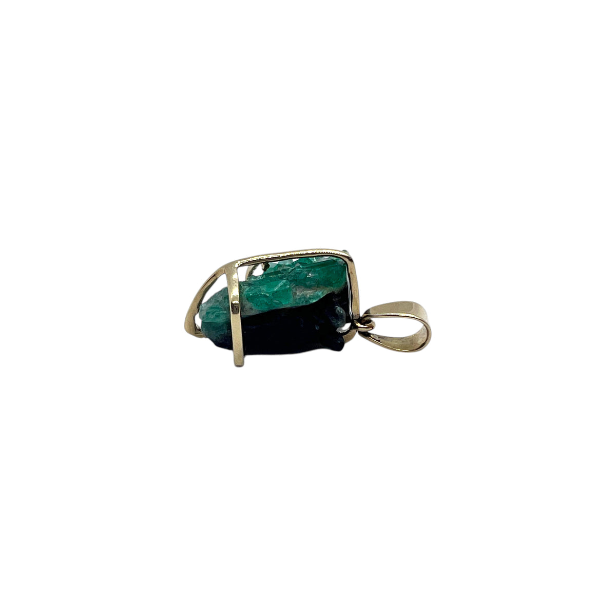 18ky Reversible Emerald Horse Pendant