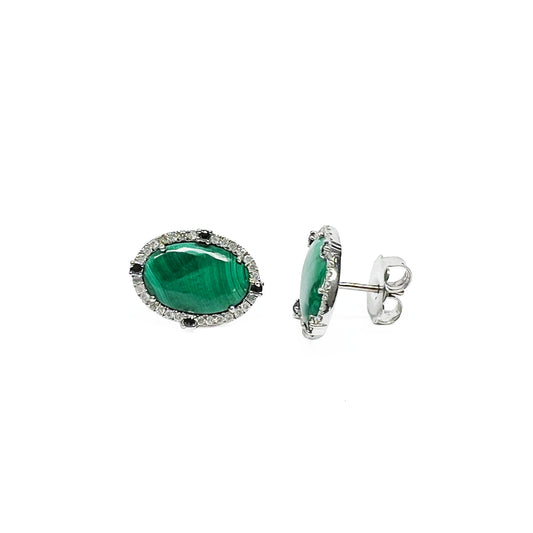 18kw Malachite Earrings