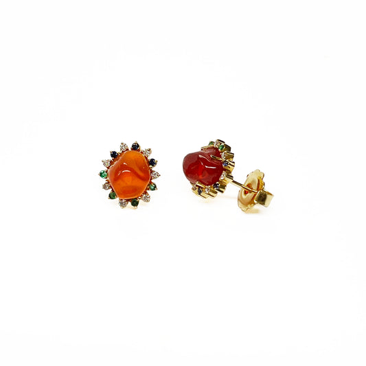 18ky Fire Opal Earrings