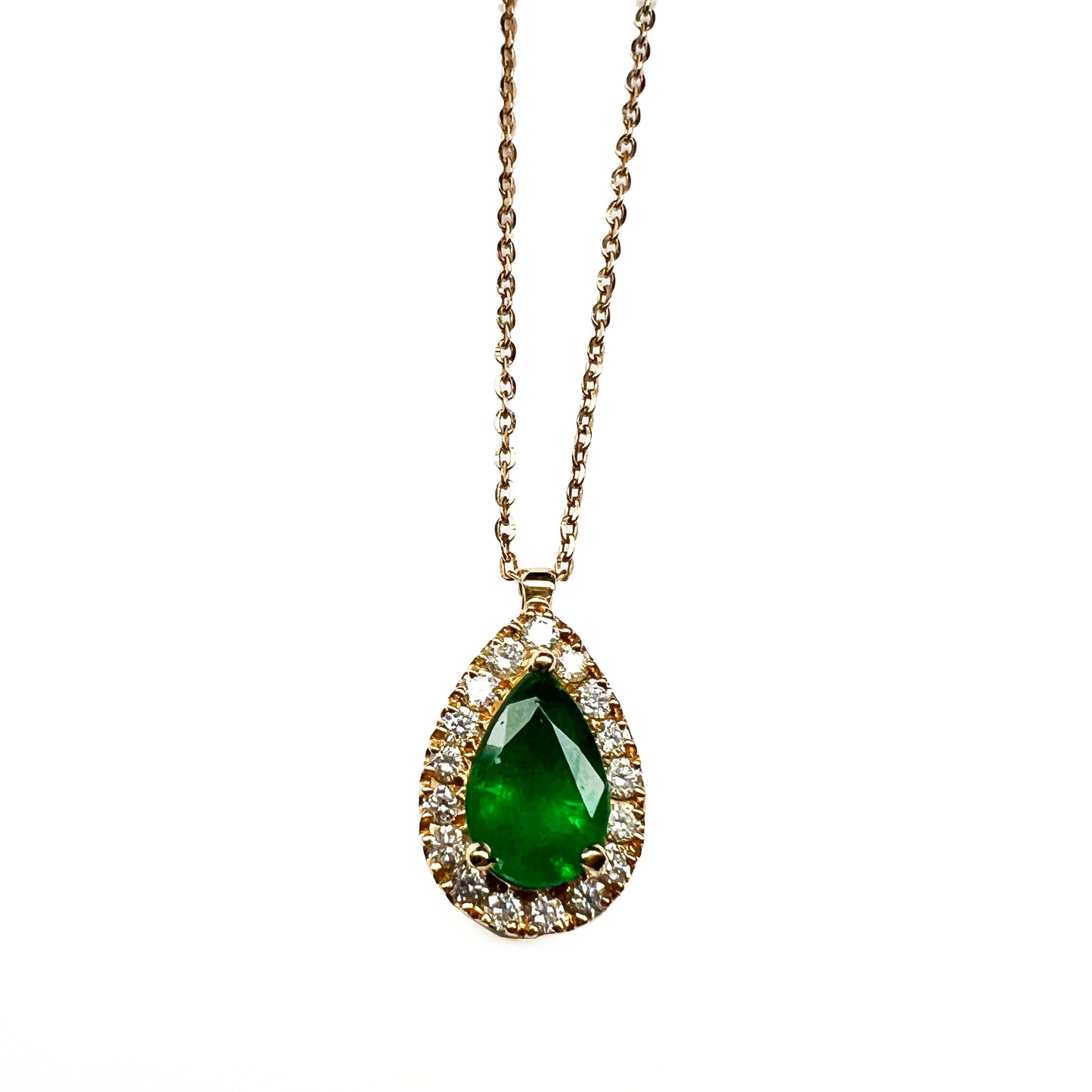 18kr Emeralds and Diamonds Necklace