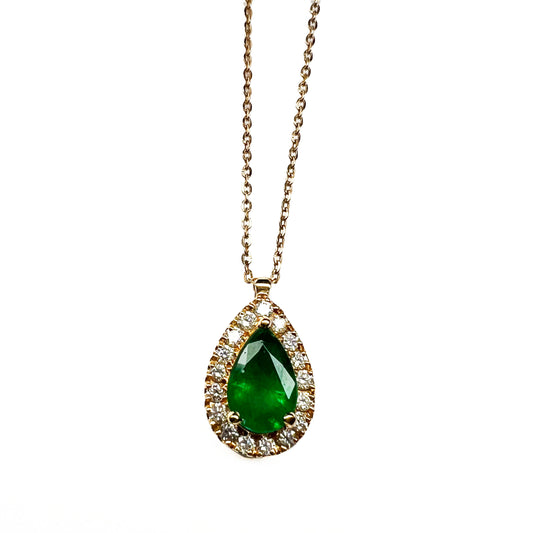 18kr Emeralds and Diamonds Necklace