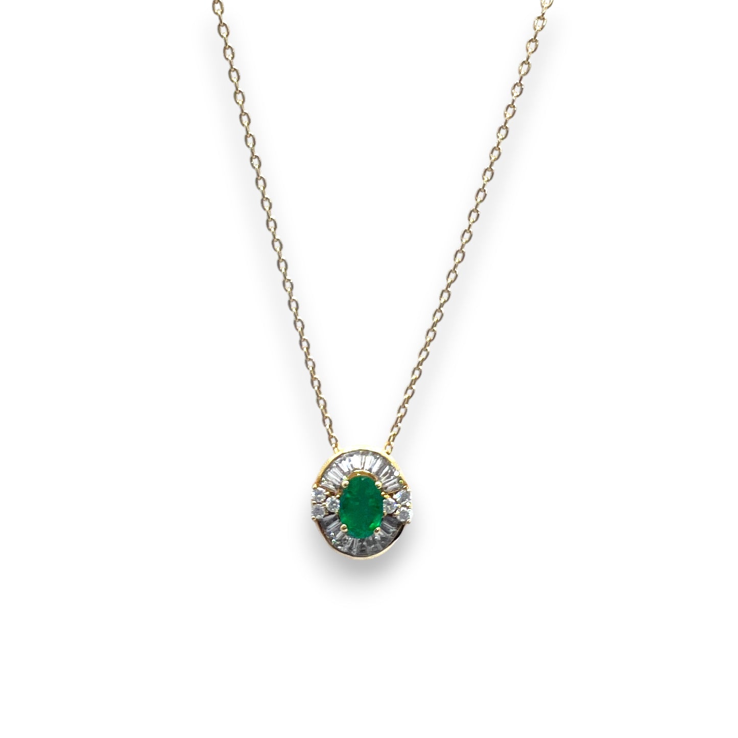 18ky Emeralds and Diamonds Pendant