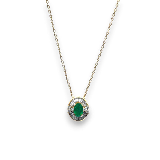 18ky Emeralds and Diamonds Pendant
