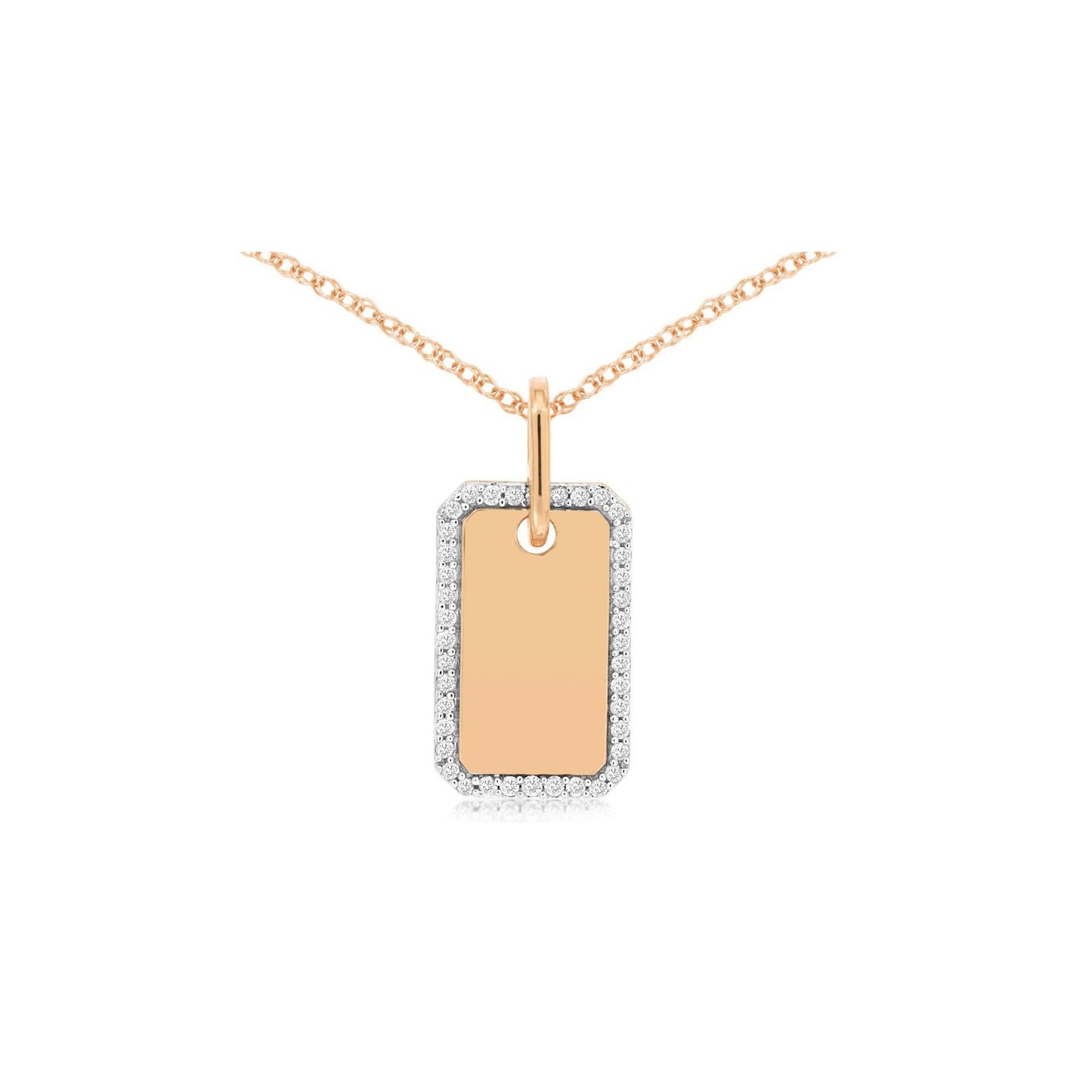 14k Diamond Engravable Necklace