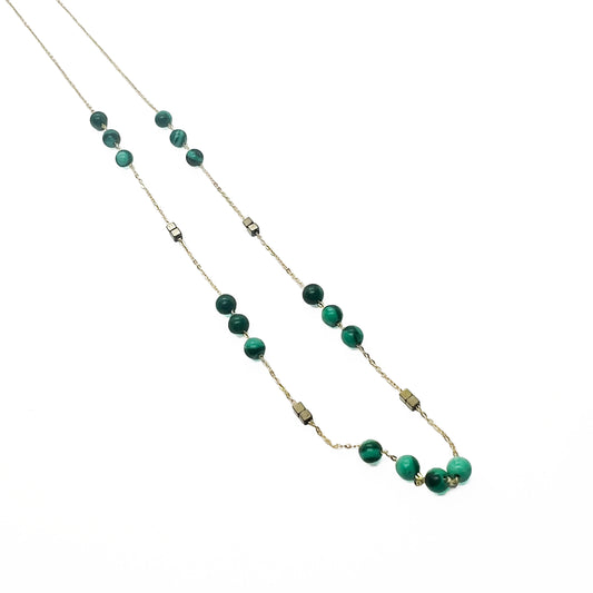 18ky Malachite Beads Necklace