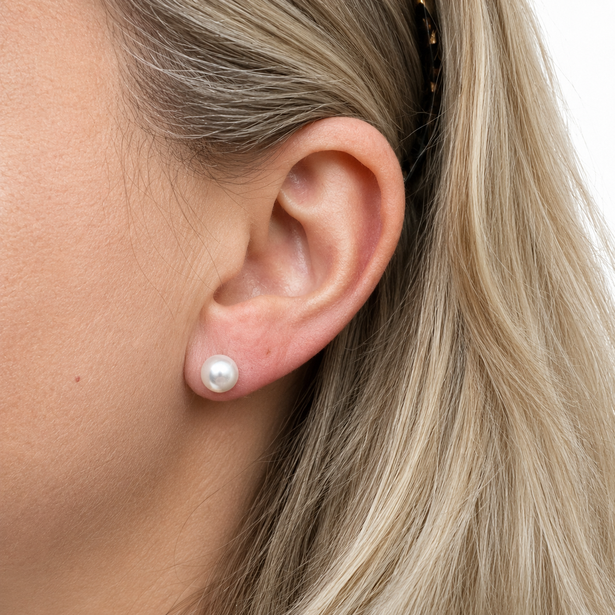 14KR Pearl Stud Earrings 7mm