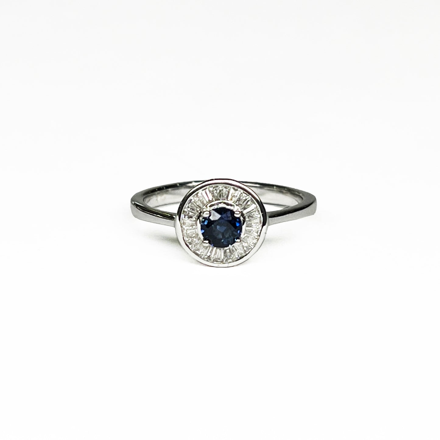 18kw Blue Sapphire and Diamond Ring