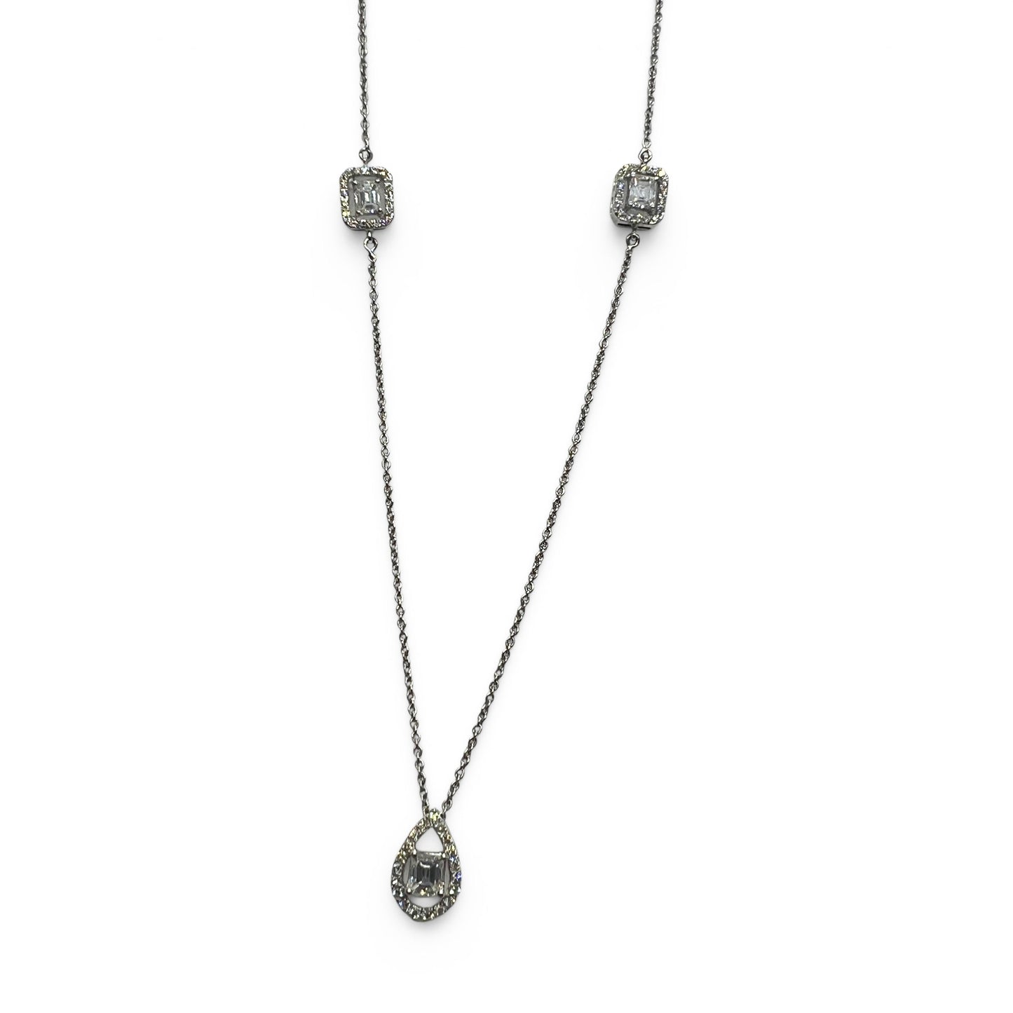 14kw Diamond Cluster Necklace