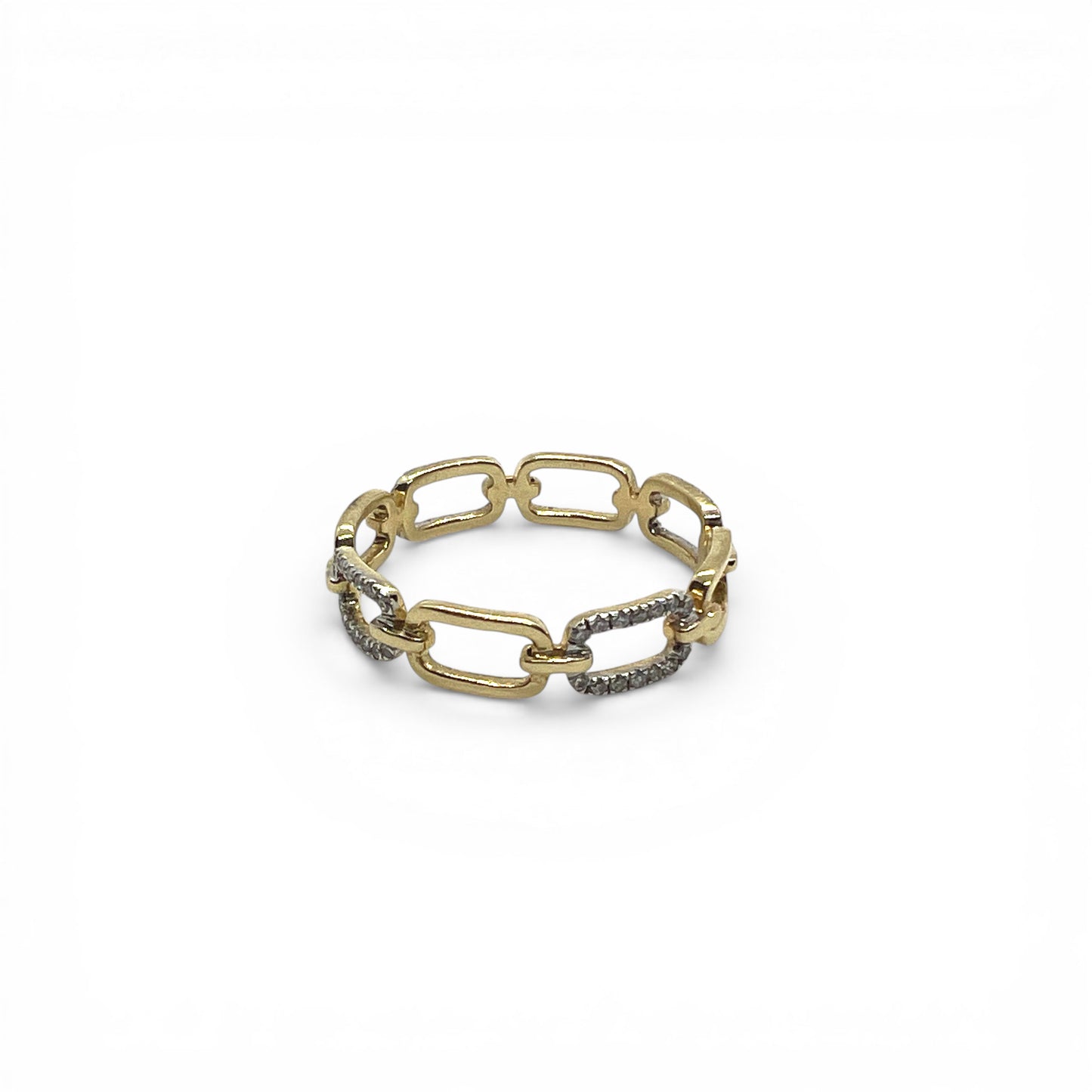 14ky Diamond Links Ring