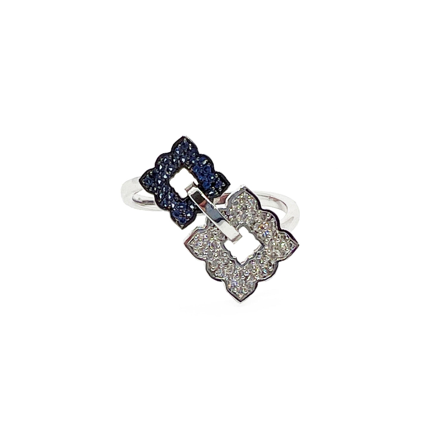 14kw Diamond and Blue Sapphire Ring