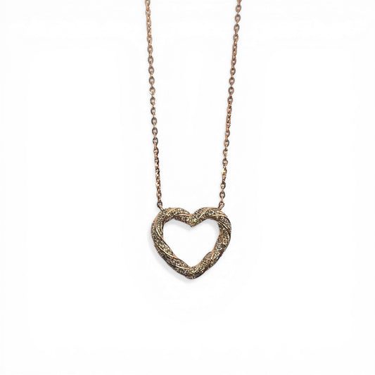 14kr Diamond Reversible Heart Necklace