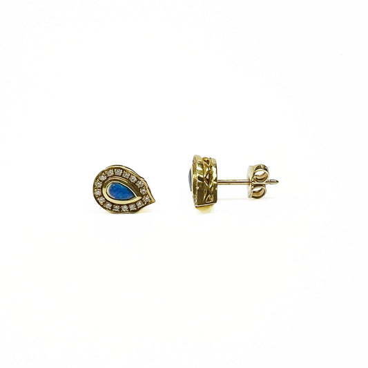 18ky Opal and Diamond Earrings