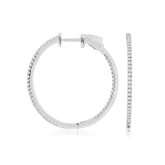 14kw Diamond Hoop Earrings 0.50ctw 28mm