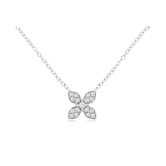 14kw Diamond Flower Necklace