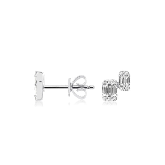 14kw Diamond Cluster Earrings