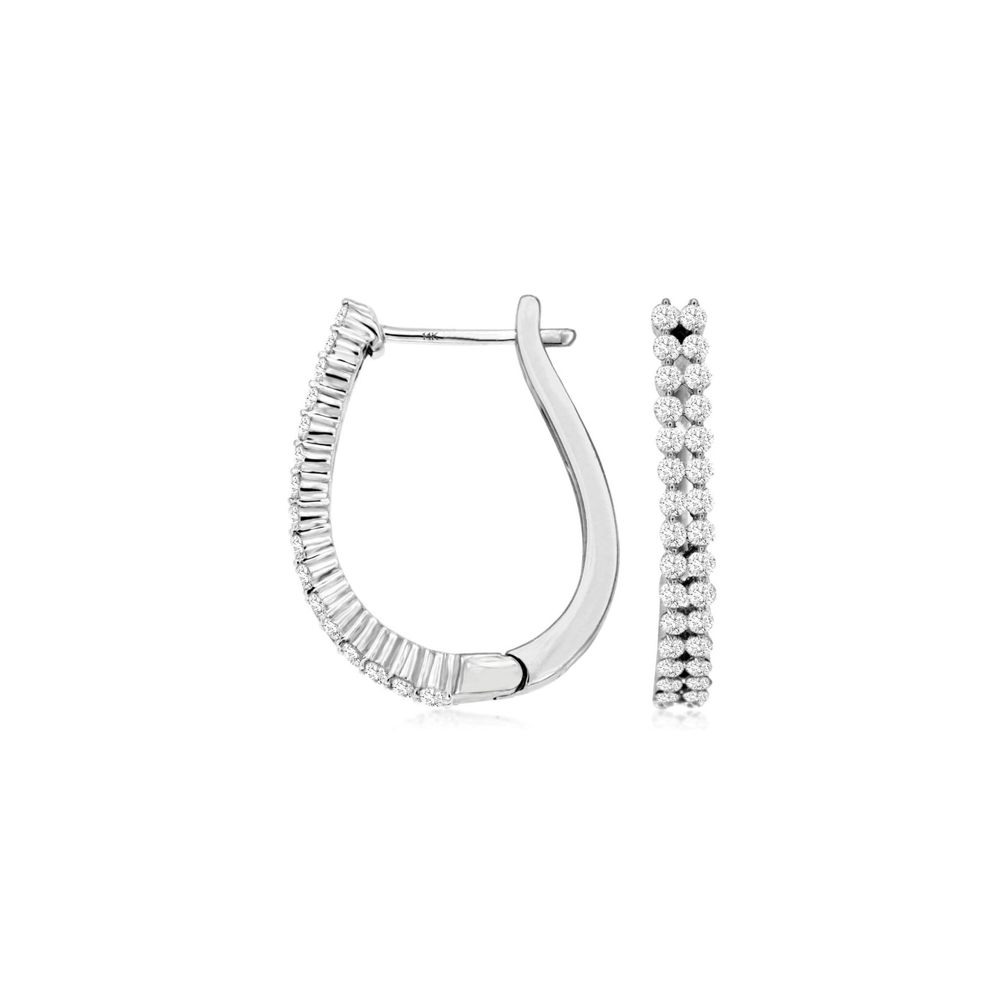 14kw Diamond Hoop Earrings