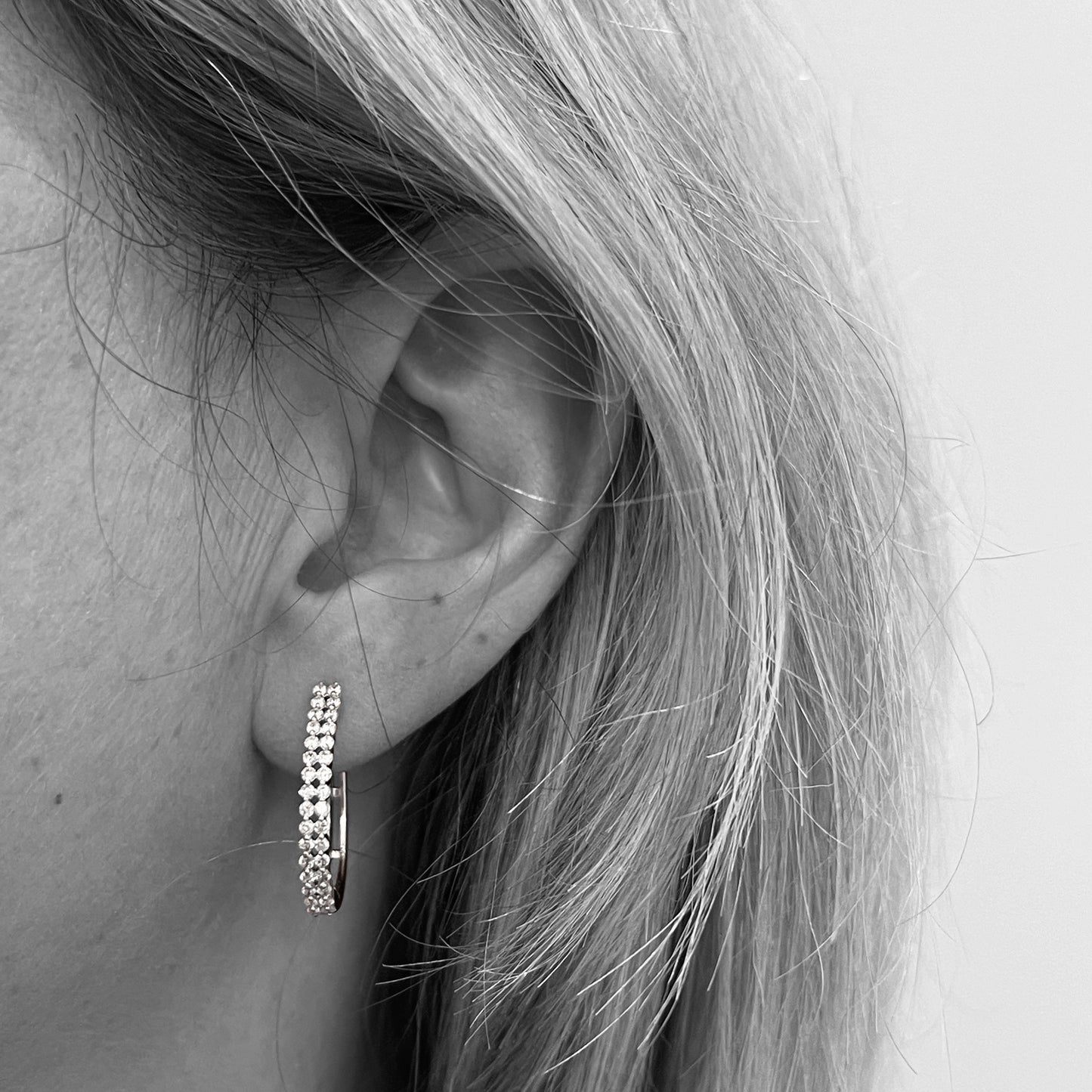 14kw Diamond Hoop Earrings