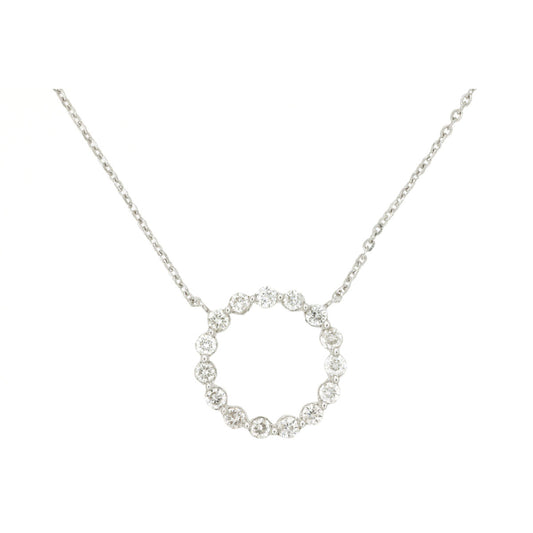 14kw Diamond Circle Necklace 0.34ct