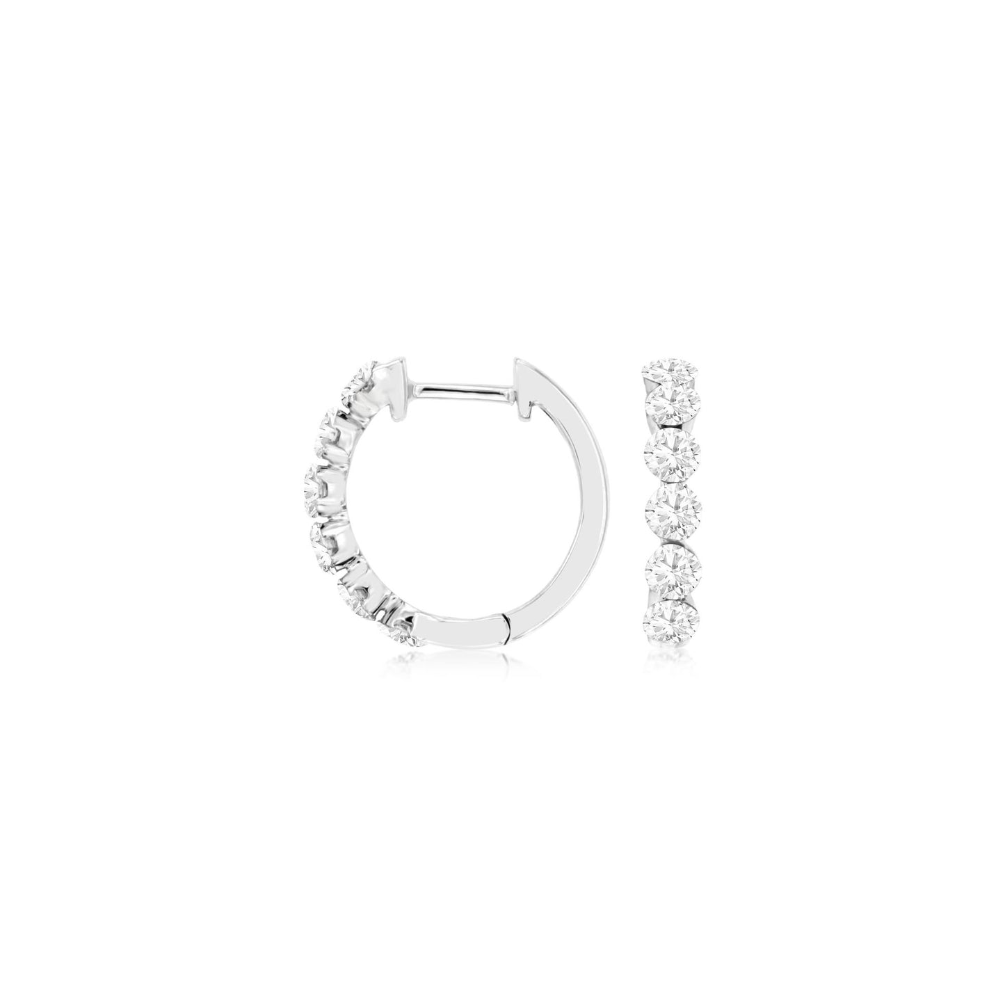 14kw Diamond Hoop Earrings 1ctw