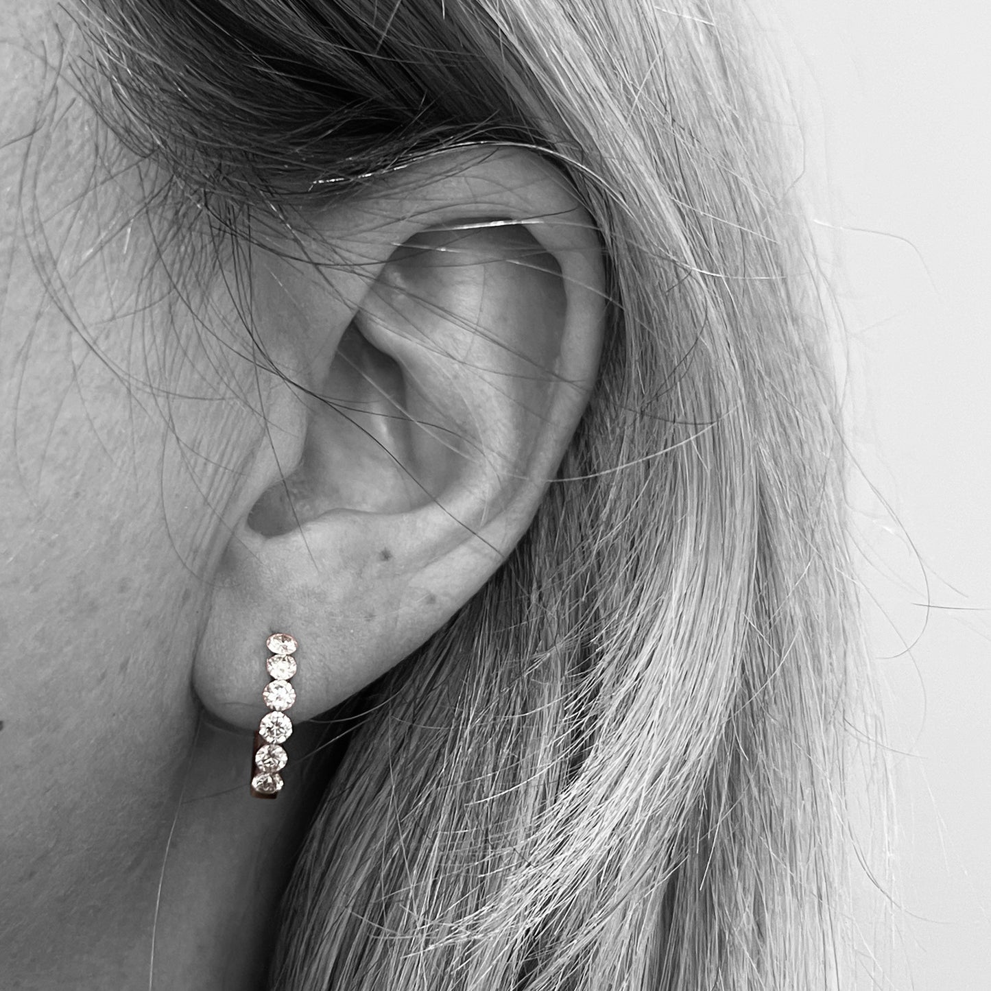 14kw Diamond Hoop Earrings 1ctw