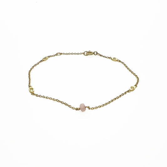 18ky Pink Bead Bracelet