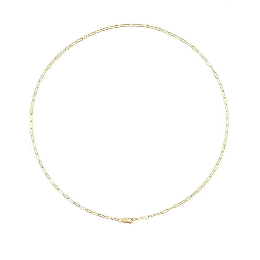 14ky Paper Clip Chain 18"