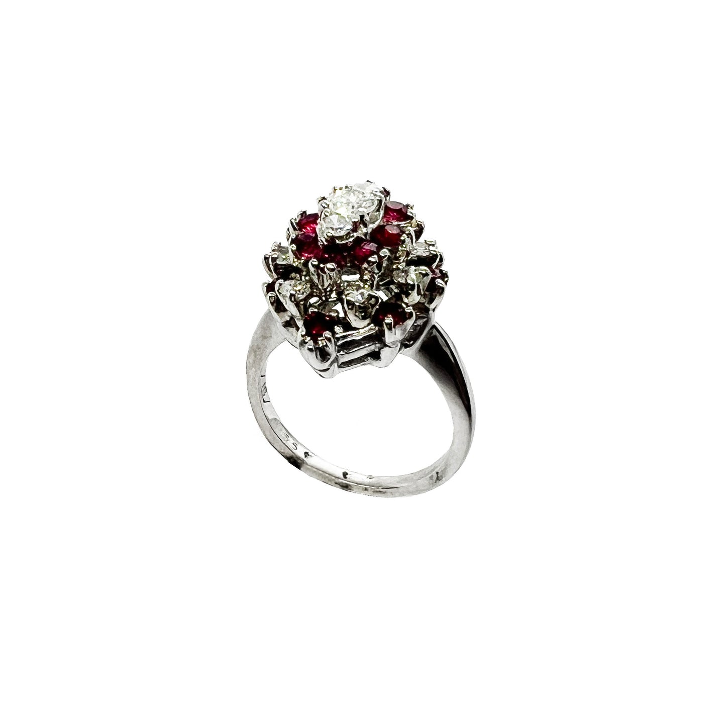 14kw Ruby and Diamond Cluster Ring