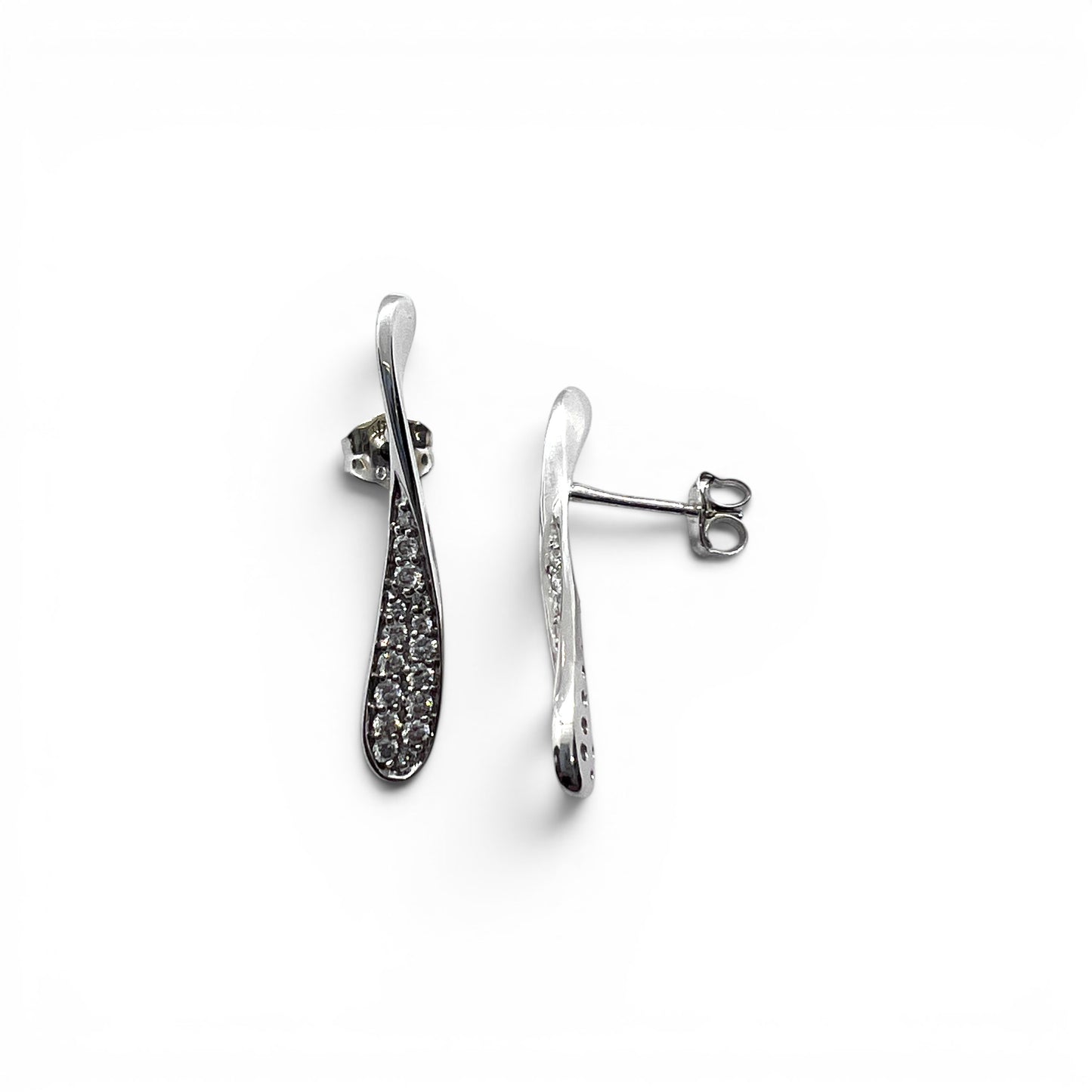 18kw Twisted Diamond Earrings