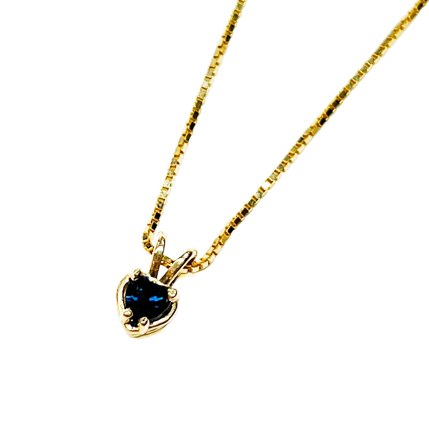 14k Heart Blue Sapphire Pendant