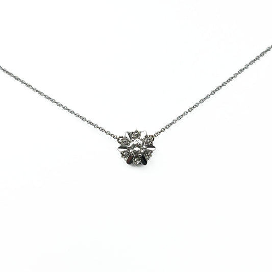 14kw Flower Diamond Necklace 0.35ct