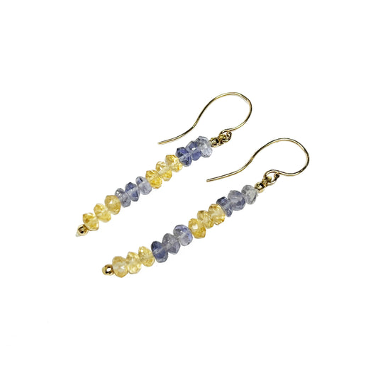 14ky Citrine and Iolite Earrings