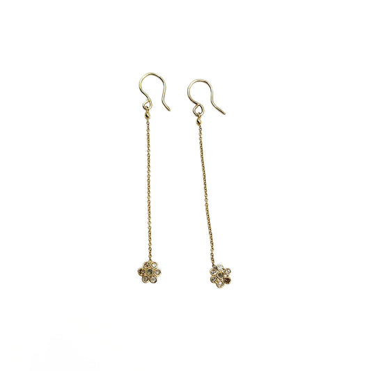 14ky Diamond Flower Earrings