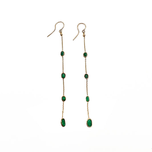 14ky Emerald Earrings