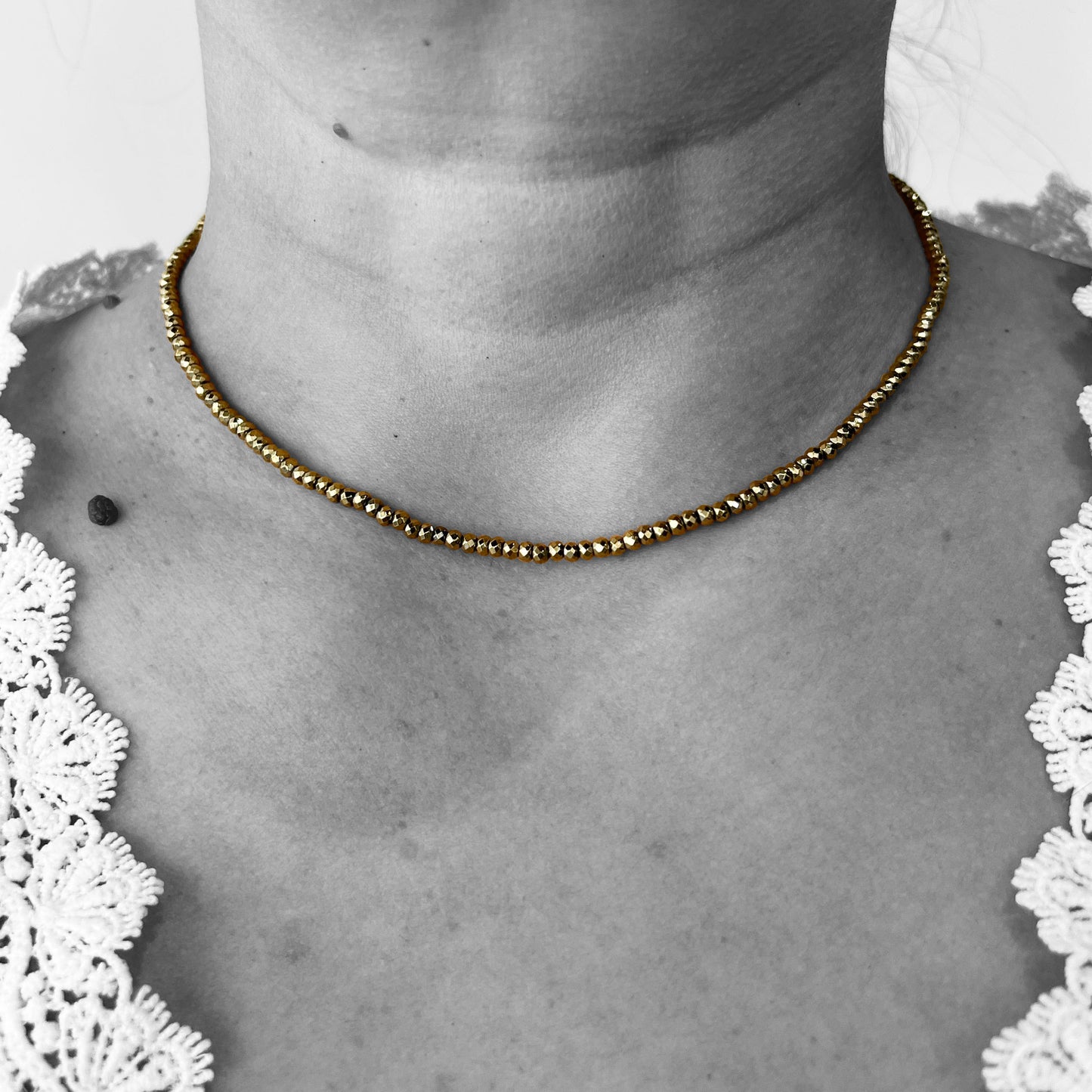 Gold Color Hematite Necklace