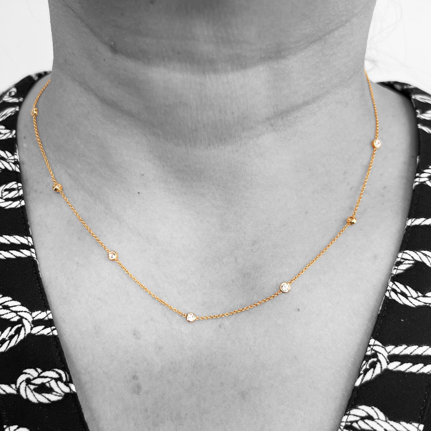 14ky LG Diamond by the Yard Necklace