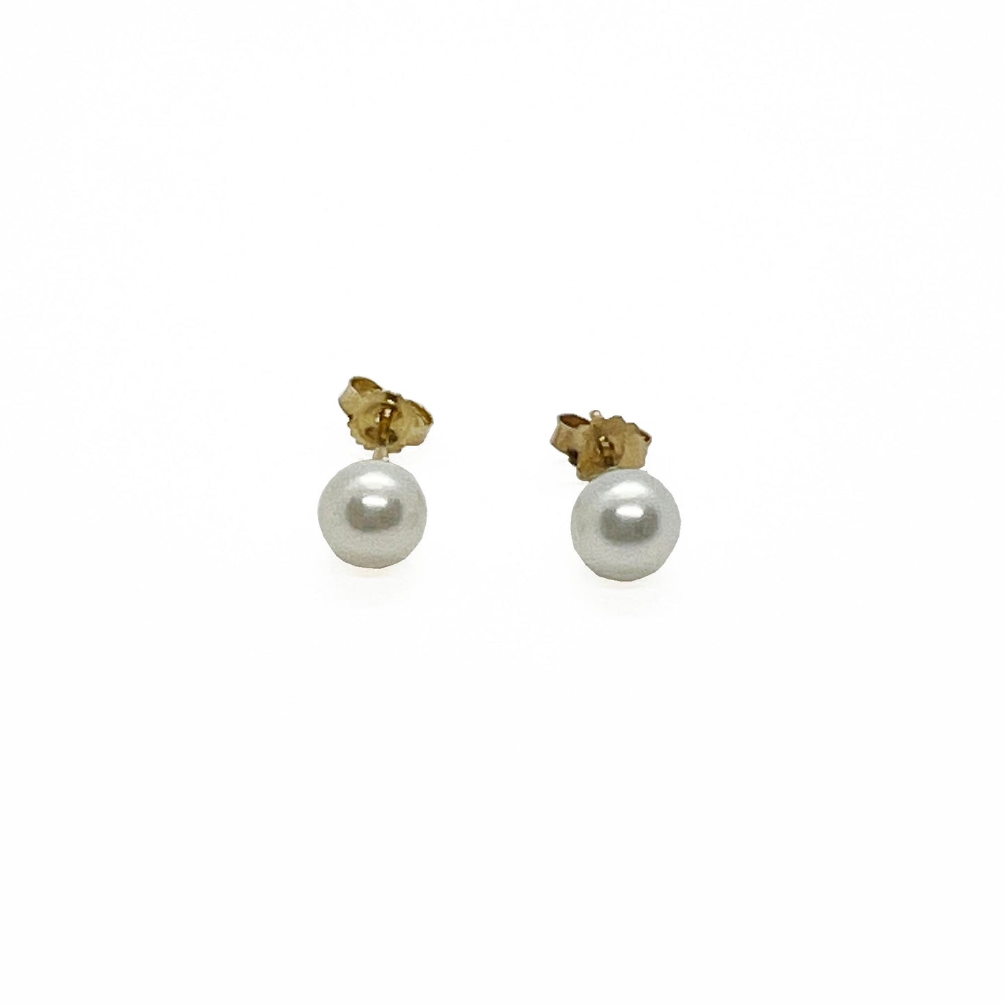 14ky Freshwater Pearl Earrings 6.50mm