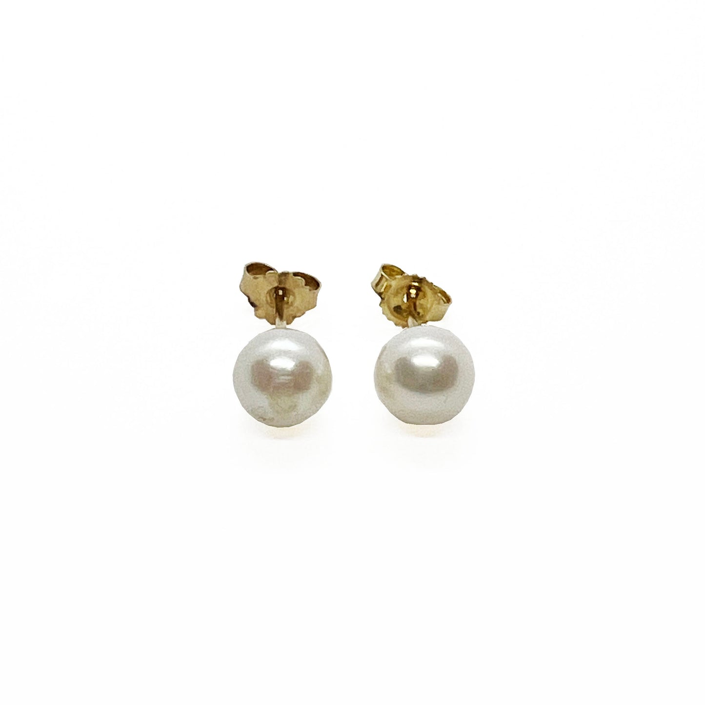 14ky Freshwater Pearl Earrings 6.75mm