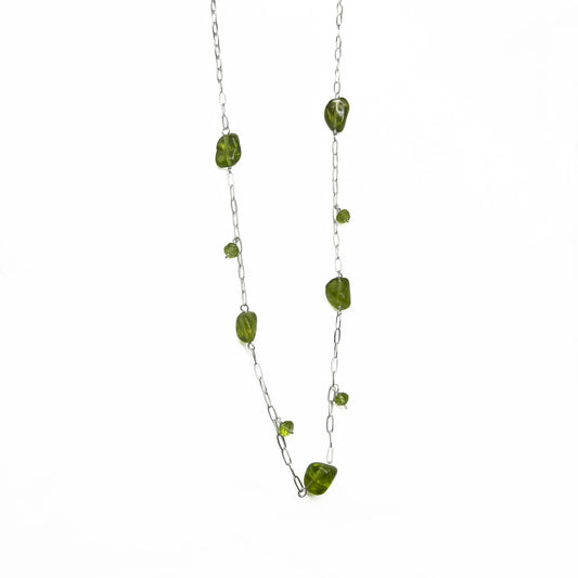 Silver Peridot Necklace