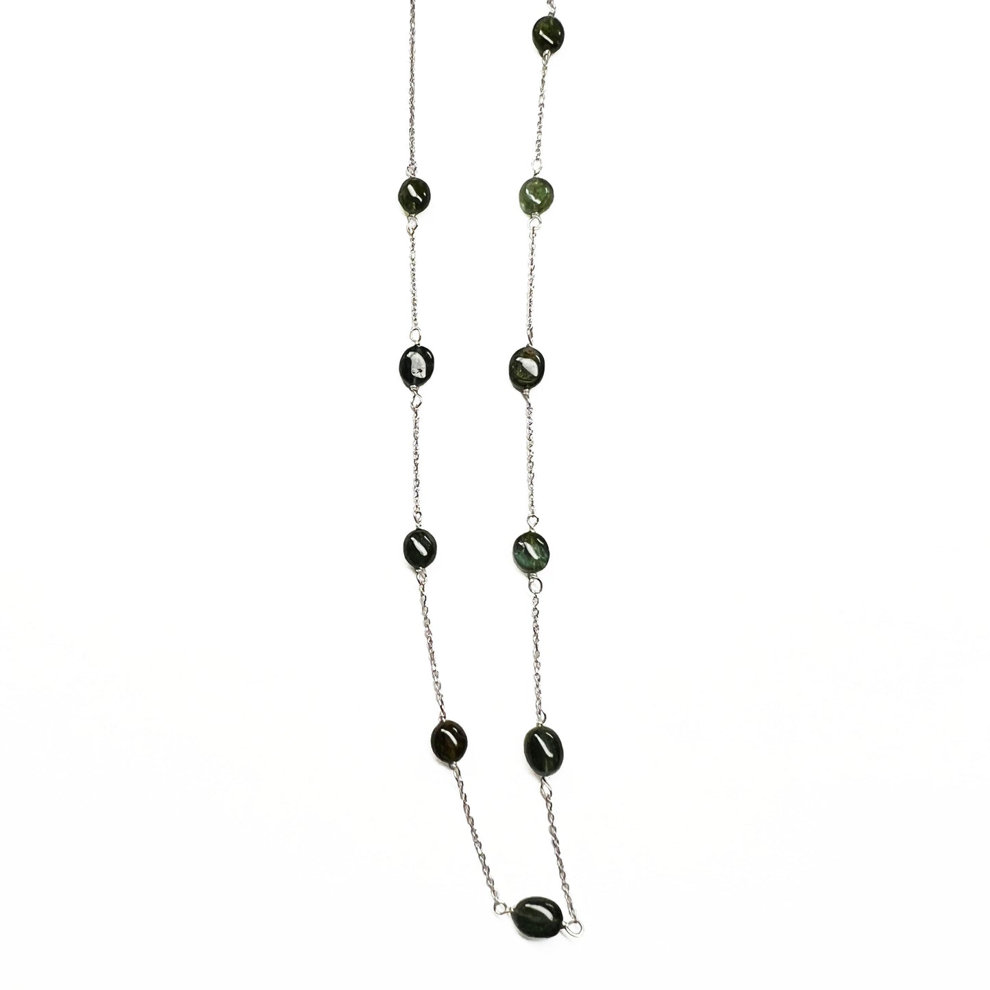 Silver Green Tourmaline Necklace
